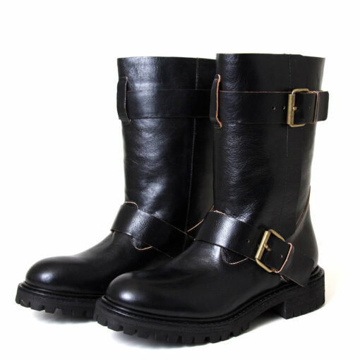 Agathe Women's Leather Moto Boot - Image 2