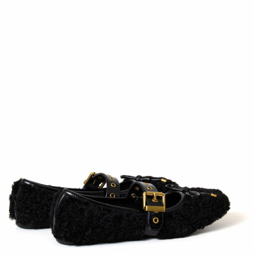 Camelia Women's Sherpa Ballerina Flat Black - Image 4