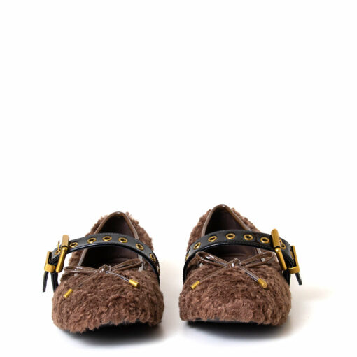 Camelia Women's Sherpa Ballerina Flat Brown - Image 3