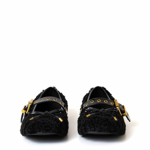 Camelia Women's Sherpa Ballerina Flat Black - Image 3
