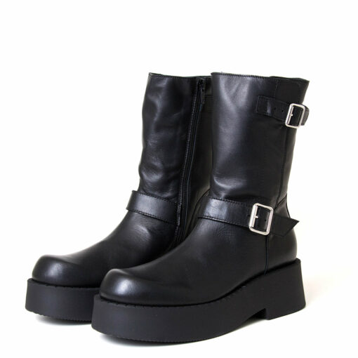 Chloe Women's Platform Leather Moto Boot - Image 2