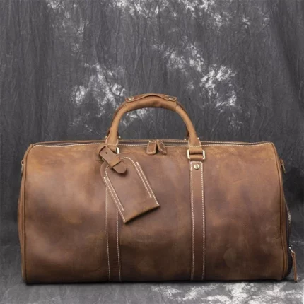 Affordable Genuine Leather Duffle Travel Bag