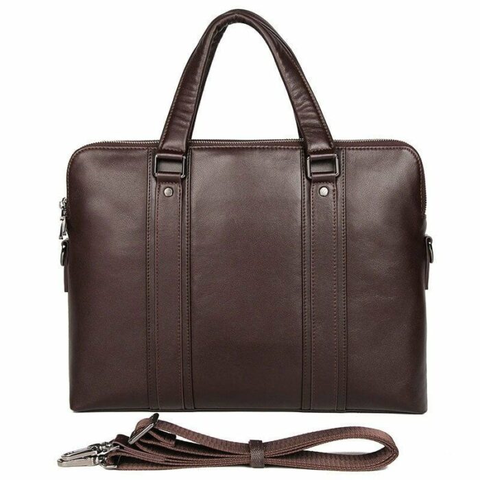 Convenient Waxed Leather Laptop Bag - Image 2