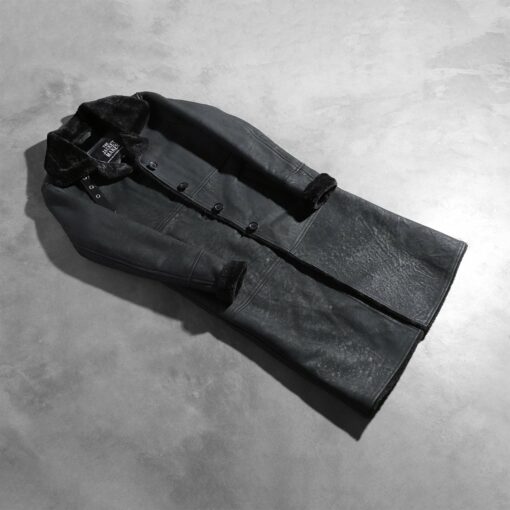 Alina Shearling Black Leather Coat - Image 7