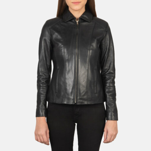 Colette Black Leather Jacket - Image 2