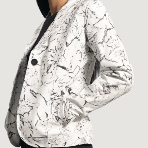 Donna Blake White Leather Blazer - Image 6