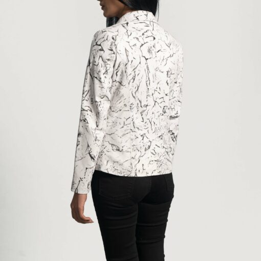 Donna Blake White Leather Blazer - Image 5