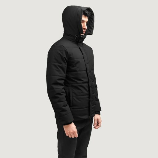 Exton Black Hooded Down Puffer Jacket - Image 3