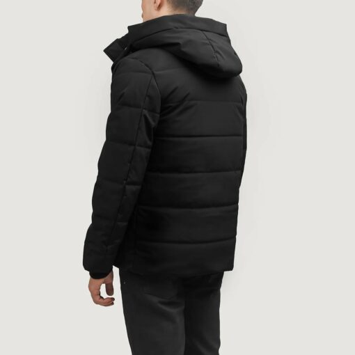 Exton Black Hooded Down Puffer Jacket - Image 5