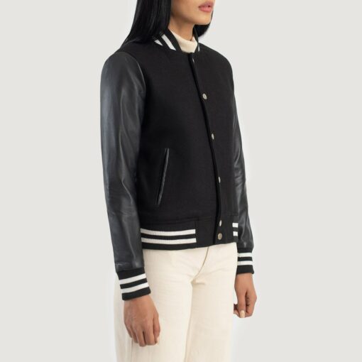 Savant Black Hybrid Varsity Jacket - Image 2