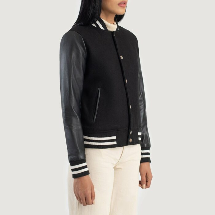 Savant Black Hybrid Varsity Jacket - Image 2