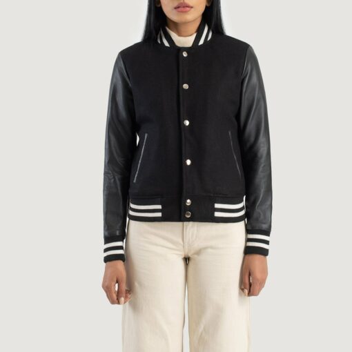 Savant Black Hybrid Varsity Jacket - Image 4