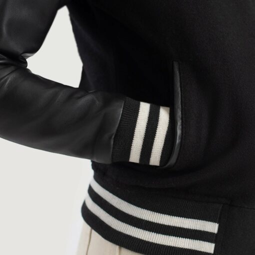 Savant Black Hybrid Varsity Jacket - Image 6