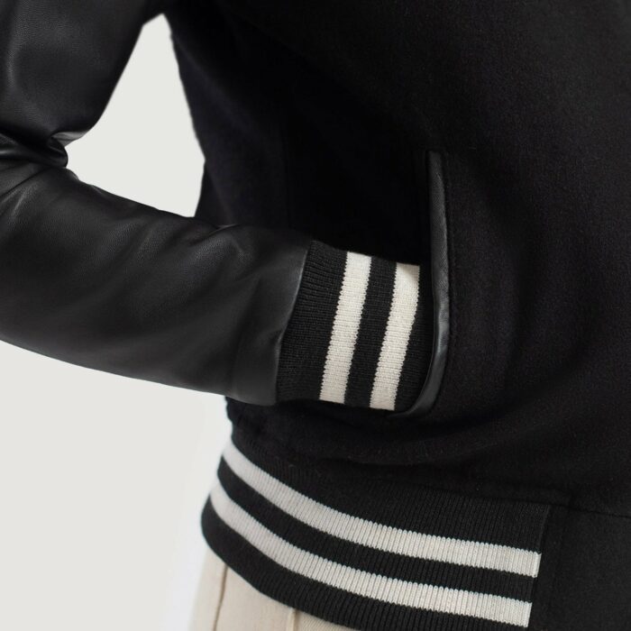 Savant Black Hybrid Varsity Jacket - Image 6