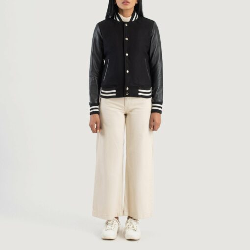 Savant Black Hybrid Varsity Jacket - Image 3