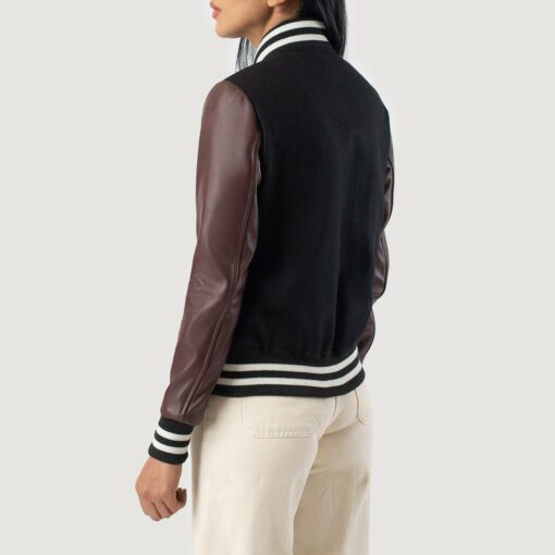 Savant Maroon & Black Hybrid Varsity Jacket - Image 5