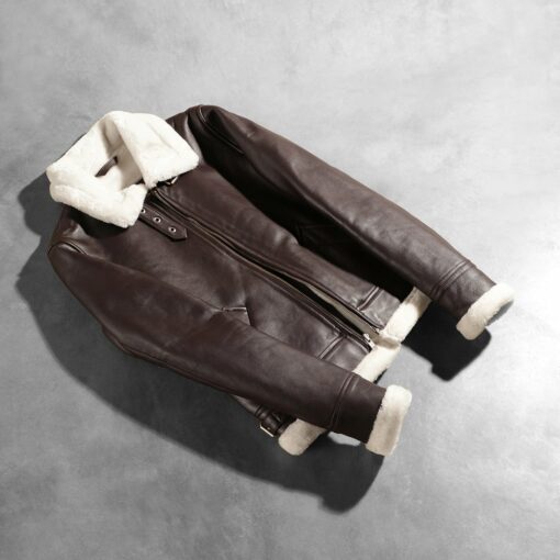 Sherilyn B-3 Maroon Leather Bomber Jacket - Image 7