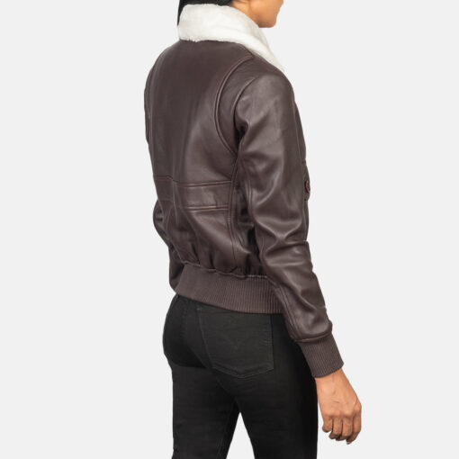 Stella G-1 Maroon Leather Bomber Jacket - Image 5