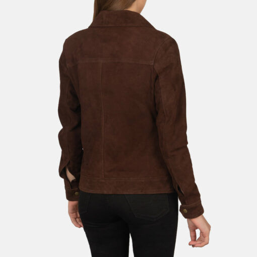 Suzy Mocha Suede Trucker Jacket - Image 5
