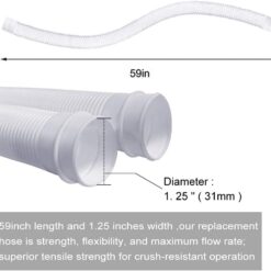 1. 25" Pool Filter Hose - 2 Pack - Compatible with 300-1000 GPH Pumps - Above Ground Swimming Pool Replacement Hose