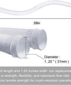 1. 25" Pool Filter Hose - 2 Pack - Compatible with 300-1000 GPH Pumps - Above Ground Swimming Pool Replacement Hose