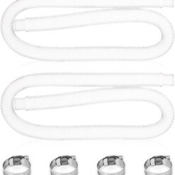 1. 25" Pool Filter Pump Hose Replacement - 59 Inch Above Ground Pool Hose with Clamps (2 Pack)