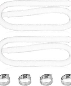1. 25" Pool Filter Pump Hose Replacement - 59 Inch Above Ground Pool Hose with Clamps (2 Pack)