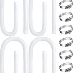 1. 59" Pool Pump Hose Replacement Kit - 1.5 Inch Diameter with Clamps (4 Pack)