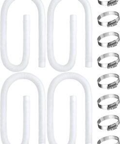 1. 59" Pool Pump Hose Replacement Kit - 1.5 Inch Diameter with Clamps (4 Pack)