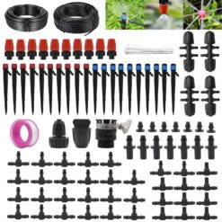 100FT Drip Irrigation Kit - Automatic Garden Watering System for Raised Beds, Greenhouse & Outdoor Plants - 1/2" & 1/4" Tubing