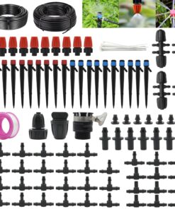100FT Drip Irrigation Kit - Automatic Garden Watering System for Raised Beds, Greenhouse & Outdoor Plants - 1/2" & 1/4" Tubing
