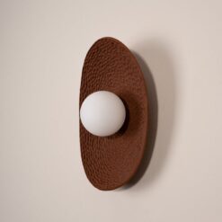 11" Terracotta LED Wall Lamp - Bohemian Textured Amorphous Light - Christmas Item Idea
