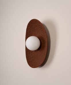11" Terracotta LED Wall Lamp - Bohemian Textured Amorphous Light - Christmas Item Idea