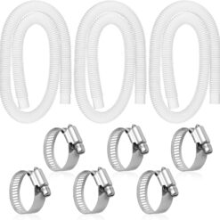 1.25" x 59" Pool Hose Replacement (3-Pack) - Compatible with Intex 330/530/1000 GPH Pumps - Includes Clamps