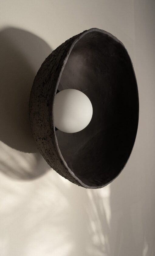 15" Black Ceramic Wabi Sabi Wall Sconce - Minimalist Pottery Lighting - Living Room Lamp - New Year Item - Image 2
