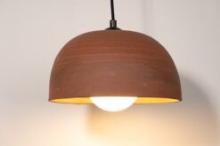 15" Terracotta Pendant Light - Large Handmade Ceramic Chandelier - Wabi Sabi Style Kitchen Island Lighting