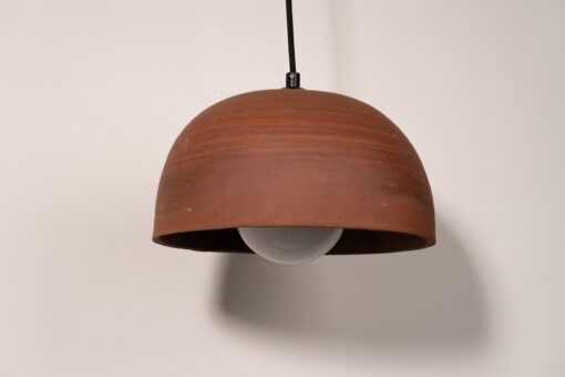 15" Terracotta Pendant Light - Large Handmade Ceramic Chandelier - Wabi Sabi Style Kitchen Island Lighting - Image 3