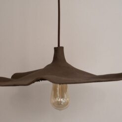 15" Wabi Sabi Ceramic Flower Pendant Light - Brown Island Lighting Fixture