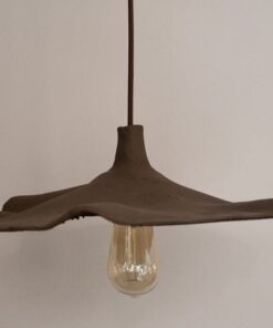 15" Wabi Sabi Ceramic Flower Pendant Light - Brown Island Lighting Fixture