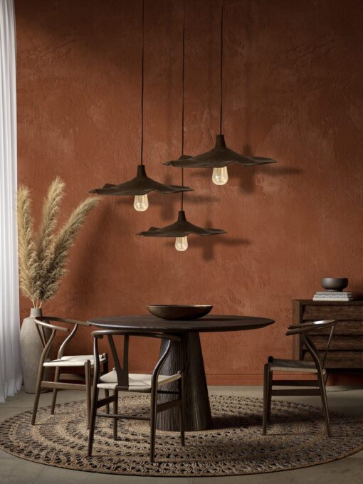 15" Wabi Sabi Ceramic Flower Pendant Light - Brown Island Lighting Fixture - Image 2