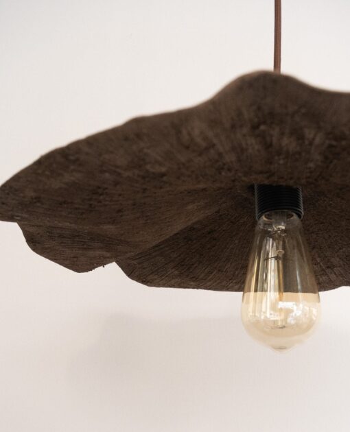 15" Wabi Sabi Ceramic Flower Pendant Light - Brown Island Lighting Fixture - Image 4