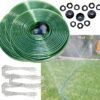 150 FT Flat Soaker Hose - Heavy Duty Lawn Sprinkler Hose for Garden Watering, Irrigation, & Kids Fun