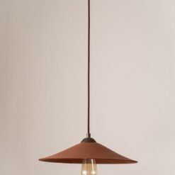 16" Wabi Sabi Ceramic Pendant Light - Japandi Handmade Terracotta Island Lighting