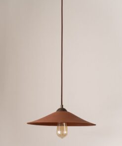16" Wabi Sabi Ceramic Pendant Light - Japandi Handmade Terracotta Island Lighting