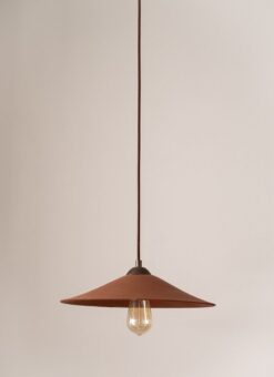 16" Wabi Sabi Ceramic Pendant Light - Japandi Handmade Terracotta Island Lighting