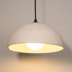 19" Beige Wabi Sabi Ceramic Pendant Light - Large Textured Chandelier - Living Room Lighting - Handmade Christmas Item