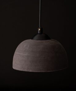 19" Black Ceramic Pendant Light - Modern Wabi Sabi Dome Chandelier for Dining Room