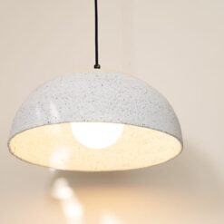 19" Blue & White Ceramic Pendant Light - Wabi Sabi Kitchen Island Hanging Lamp - Handcrafted Lighting