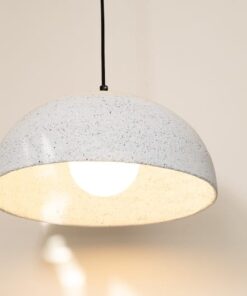 19" Blue & White Ceramic Pendant Light - Wabi Sabi Kitchen Island Hanging Lamp - Handcrafted Lighting