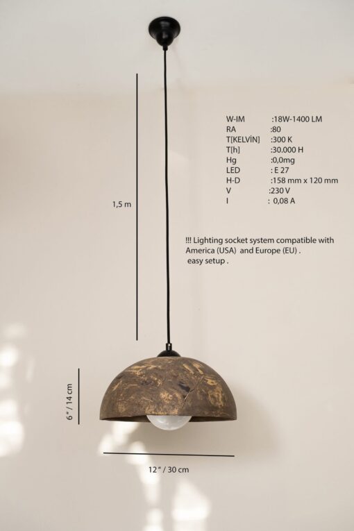 19" Handcrafted Ceramic Pendant Light - Modern Chandelier for Kitchen Island Lighting - Image 4